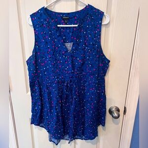 Torrid Women's Blue Sleeveless babydoll blouse size 0